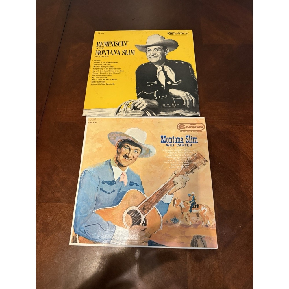 Montana Slim Wilf Carter Vinyl Lot 2 RCA‎ Camden Country Western LP Vintage